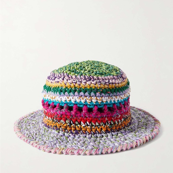 ULTRAVIOLHAT Crocheted cotton and raffia-blend bucket hat - Picture 2 of 4